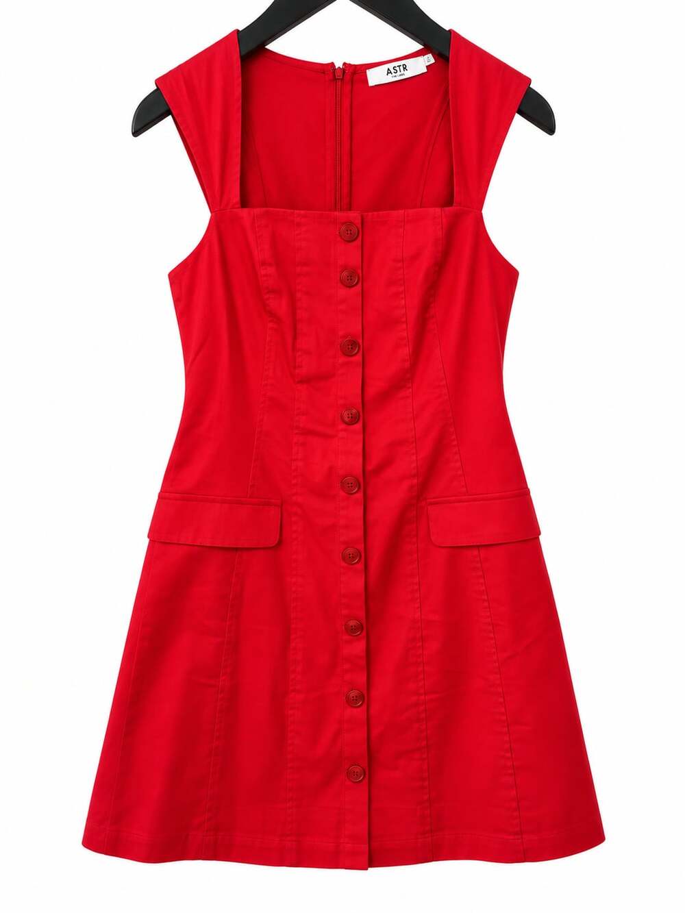 ASTR the Label Button Front Stretch Cotton Minidress (Women)